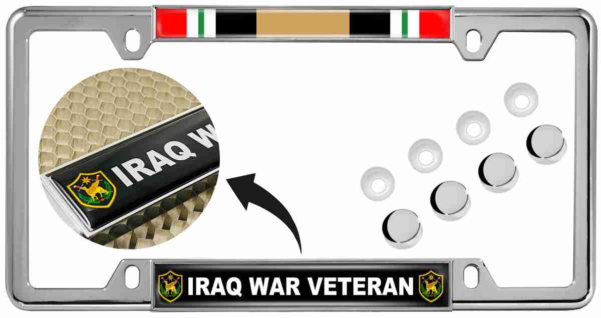 Iraq War Veteran - Car Metal License Plate Frame